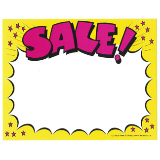 CARD-SALE 5-1/2" X 7" YELLOW-MAG-BLK