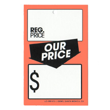 TAG-OUR PRICE 1-3/4"X2-3/4" W/HOLE FL.OR