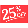 PROMO SIGN "25% OFF"-  7" X 11" RED