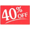 PROMO SIGN "40% OFF"-  5-1/2" X 7" RED