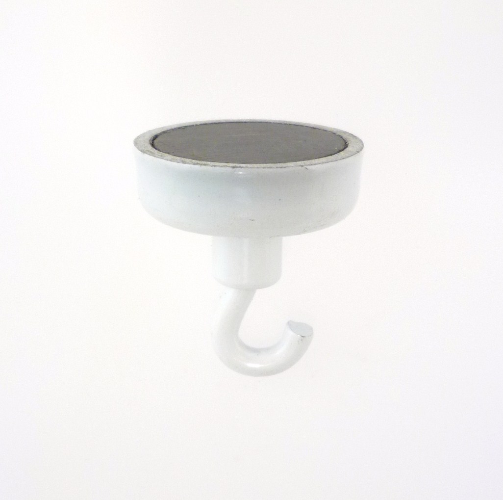 1-1/4" WHITE MAGNET WITH HOOK 14#