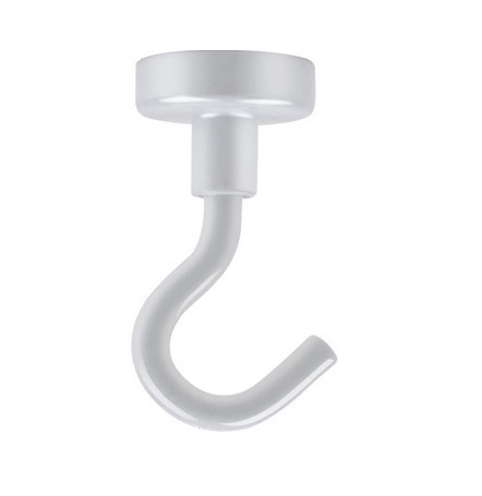 MAGNET WITH HOOK 5/8"D. 25 LB. WHITE